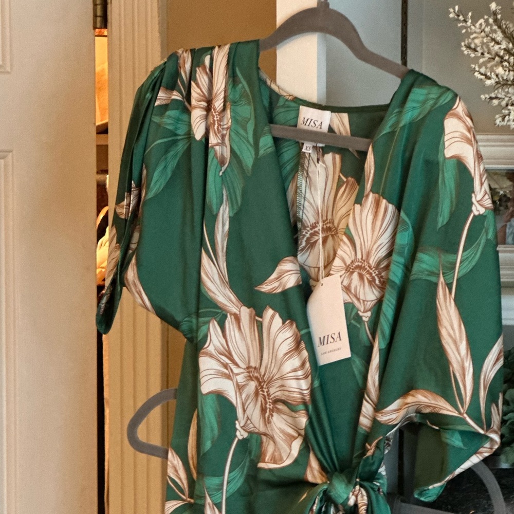 ****Sold****MISA Los Angeles Francesca Midi Wrap Dress NWT - Picture 5 of 5